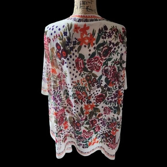 Kimono Womens One Size Bloomcore Flowy Soft Summer Ethereal Bohemian Hippie - Picture 3 of 3